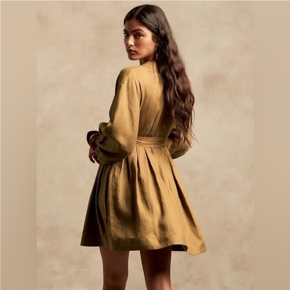 Banana Republic Linen Balloon Sleeve Button Frony Mini Dress - Picture 2 of 10